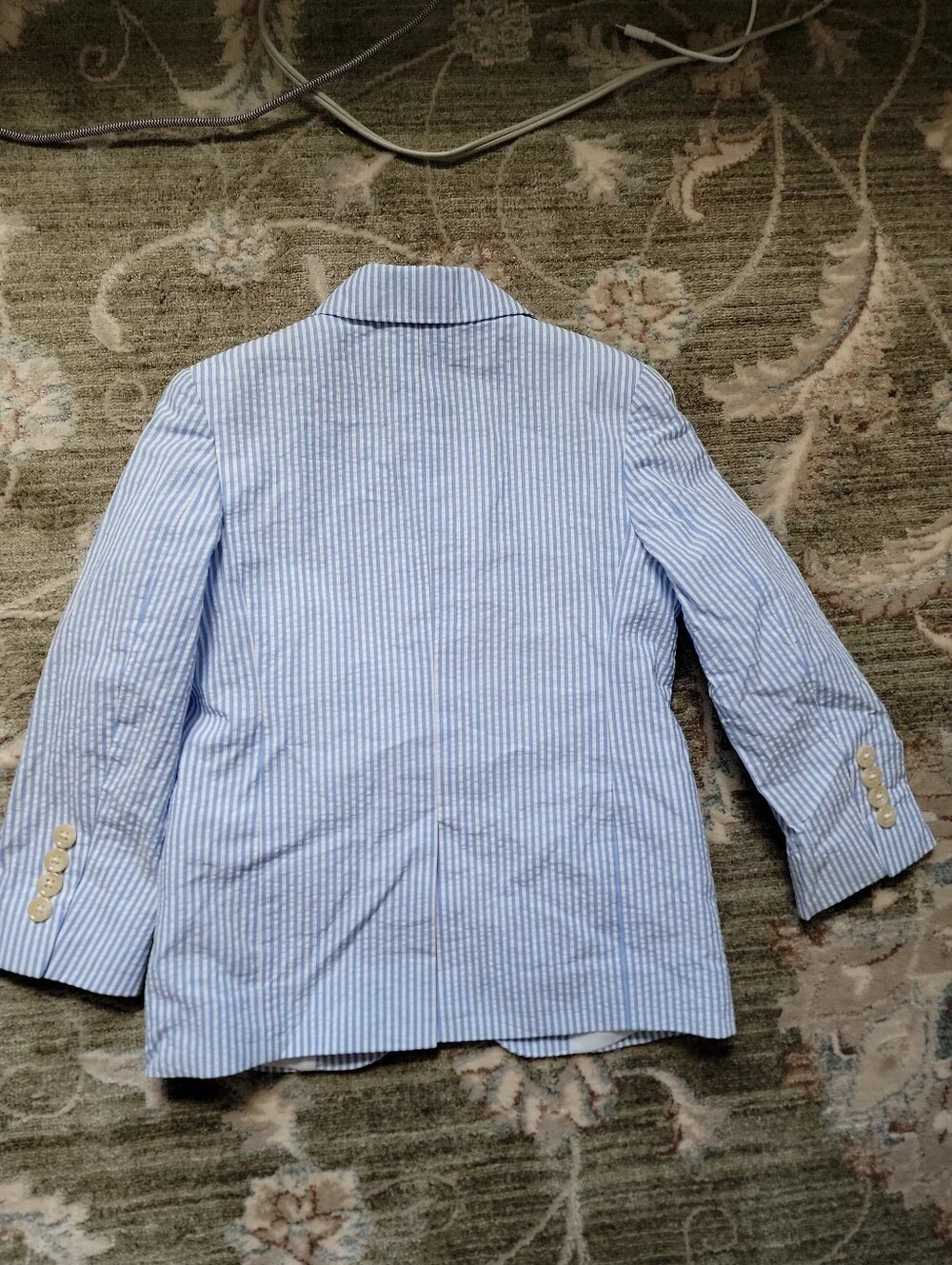Ralph Lauren Boys Light Blue and White Seersucker Blazer